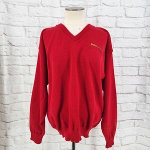 Vintage 80s Autozone Sweater Grunge Car Racing Snowmobile Dad USA Gearhead Large